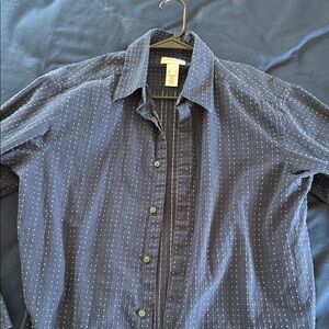 Stylish Navy Pinstripe Dress Shirt